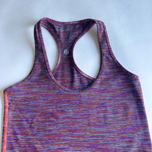 New Lululemon Orange Pink Blue Striped Top size S - Picture 10 of 10